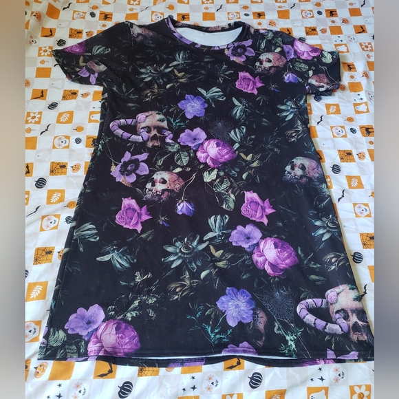 Blackmilk Garden Of The Dead Purple Tee Dress - Picture 2 of 6